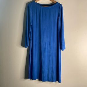 Bright blue silk crepe Eileen Fisher tunic!